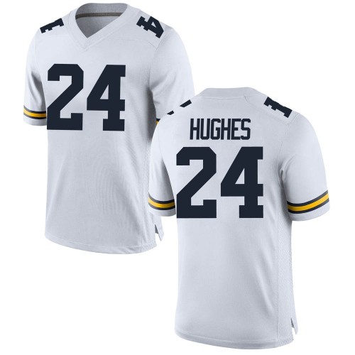 Danny Hughes Michigan Wolverines Men's NCAA #24 White Game Brand Jordan College Stitched Football Jersey ZLT0254UX